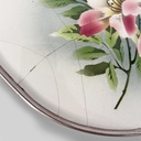 Vassoio con fiori in ceramica e metallo, 1920 ca.