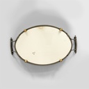 Vassoio con fiori in ceramica e metallo, 1920ca.
