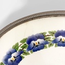 Vassoio con fiori in ceramica e metallo, 1920ca.