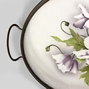 Vassoio con fiori in ceramica e metallo, 1920ca.