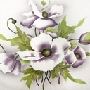 Vassoio con fiori in ceramica e metallo, 1920ca.