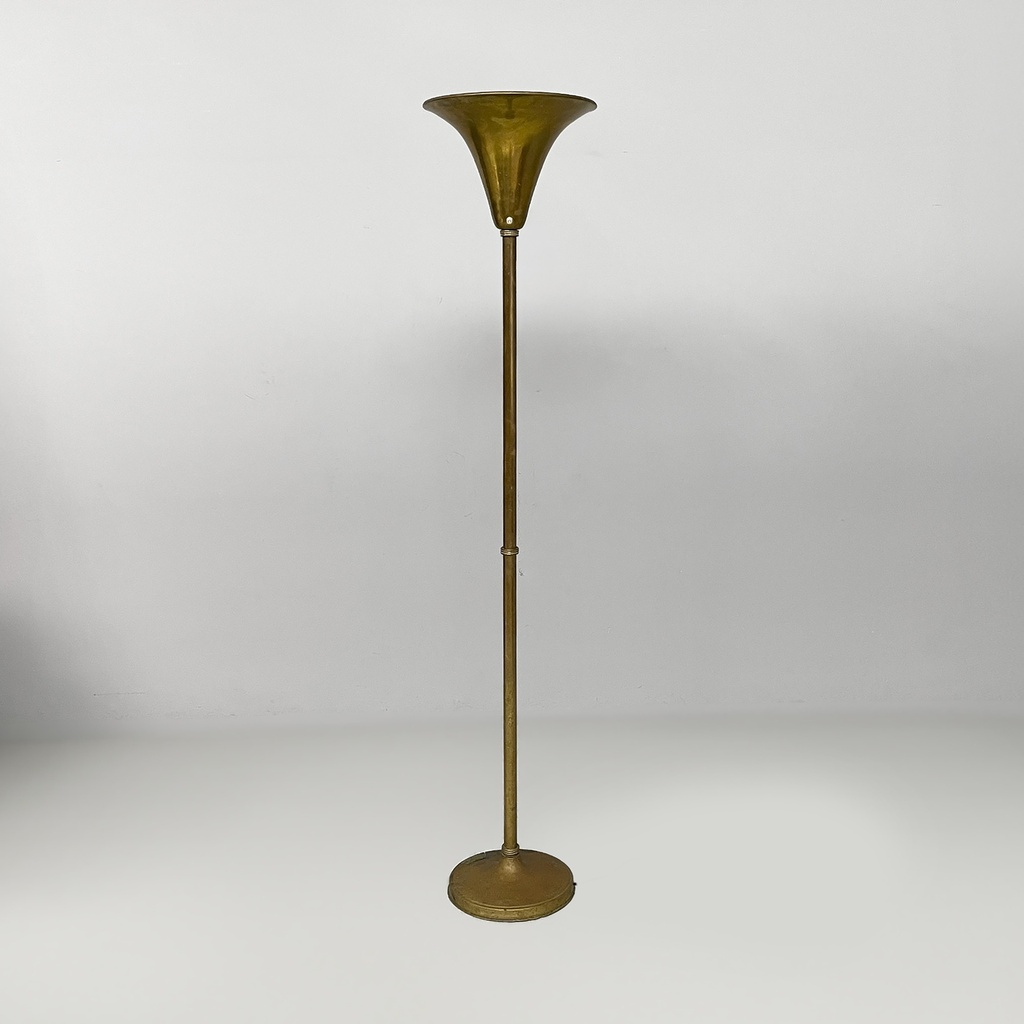 Lampada da terra in ottone, 1940 ca.