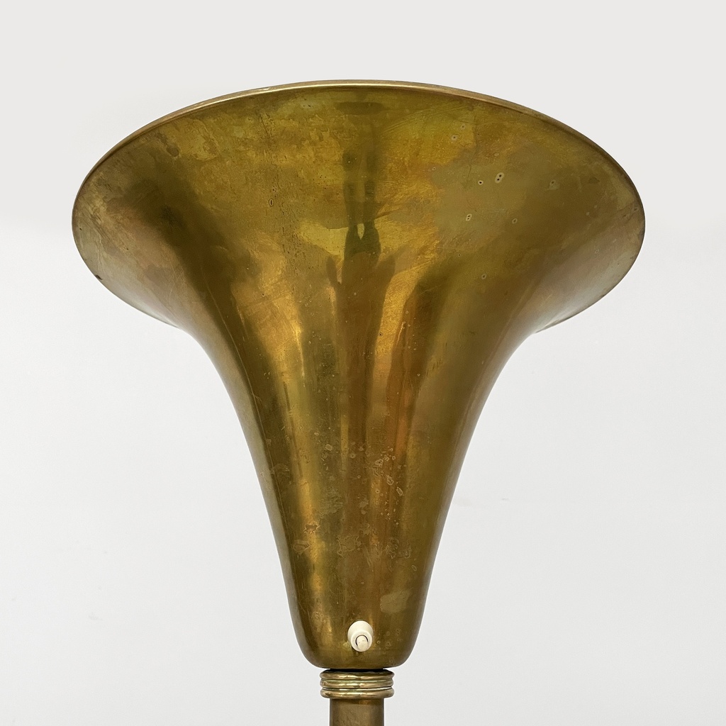 Lampada da terra in ottone, 1940 ca.