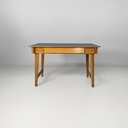 Scrivania in legno massello e formica blu, 1960 ca. 