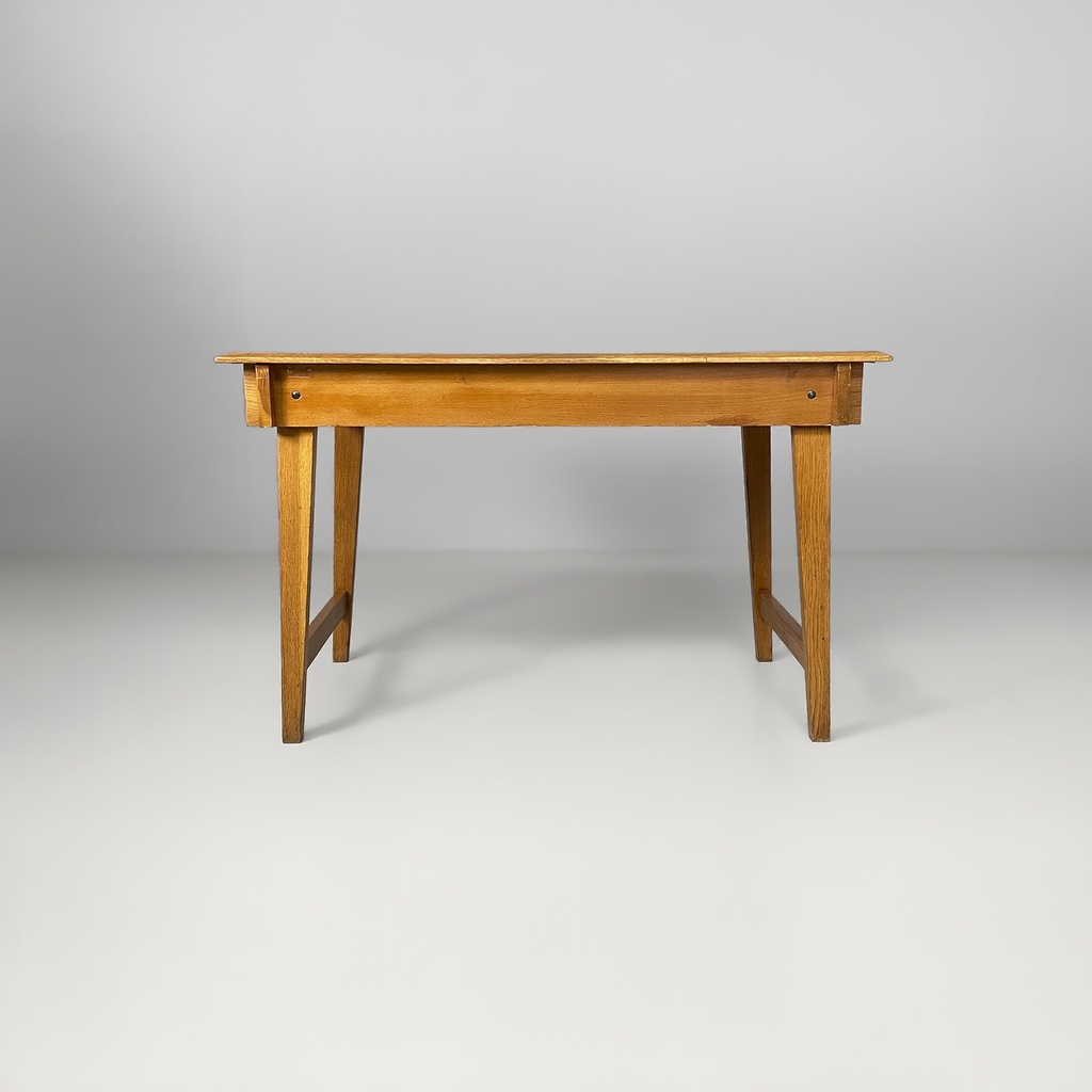 Scrivania in legno massello e formica blu, 1960 ca. 
