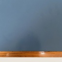 Scrivania in legno massello e formica blu, 1960 ca. 