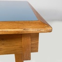 Scrivania in legno massello e formica blu, 1960 ca. 