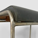 Sgabello in metallo e similpelle, 1930 ca. 