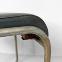 Sgabello in metallo e similpelle, 1930 ca. 