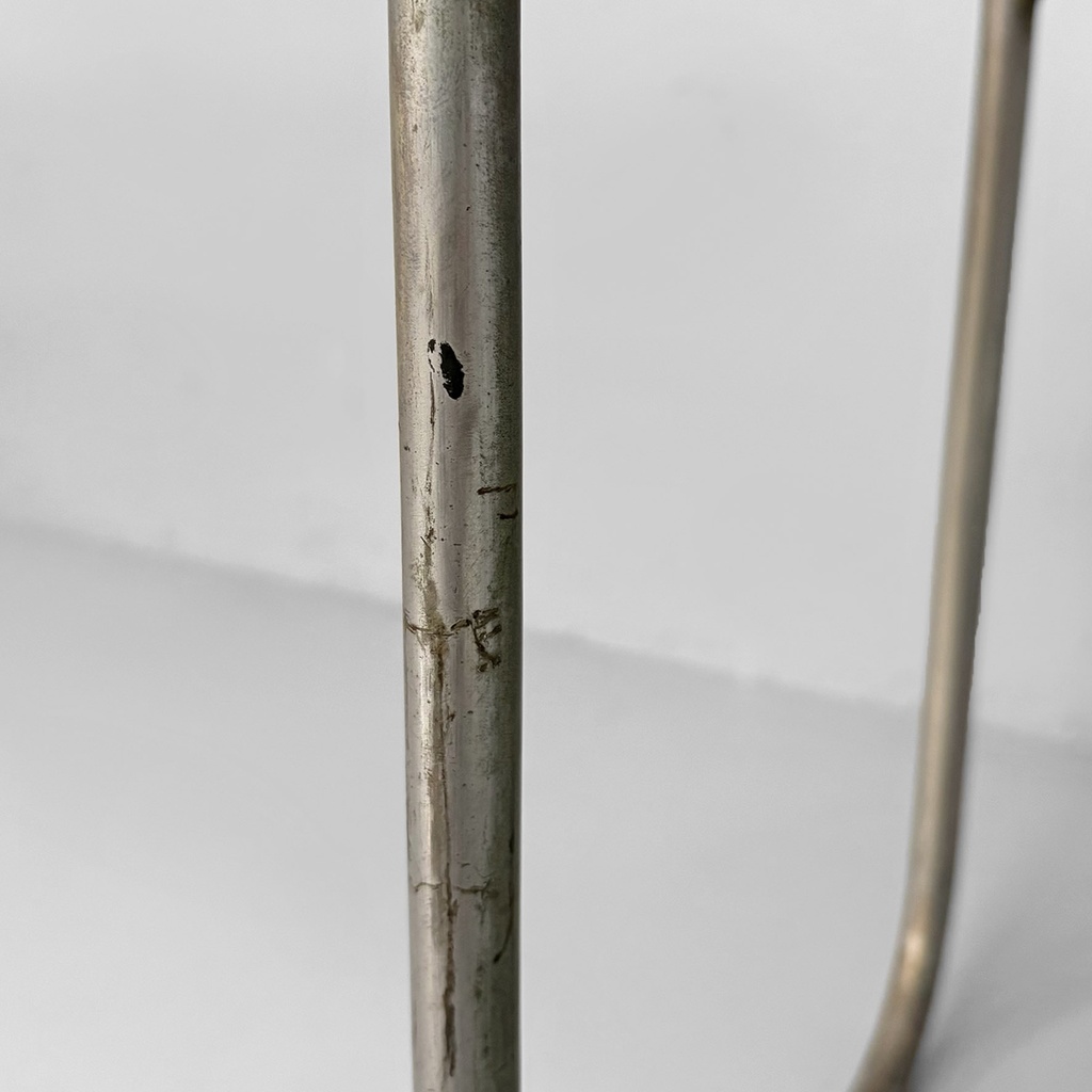 Sgabello in metallo e similpelle, 1930 ca. 