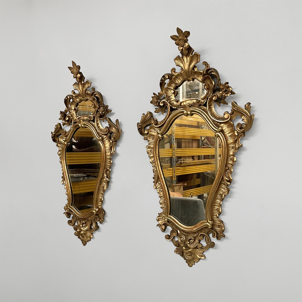 Specchi da parete in legno dorato, 1800 ca. 