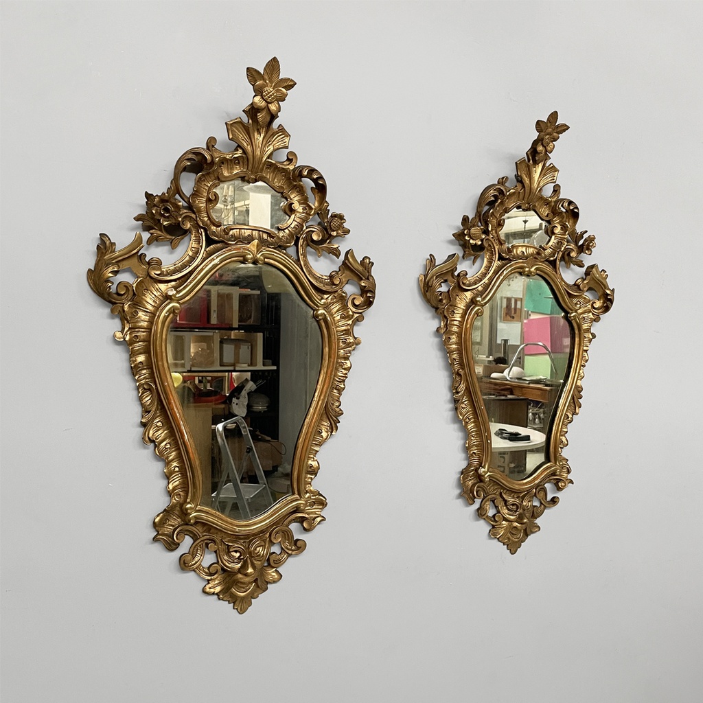 Specchi da parete in legno dorato, 1800 ca. 