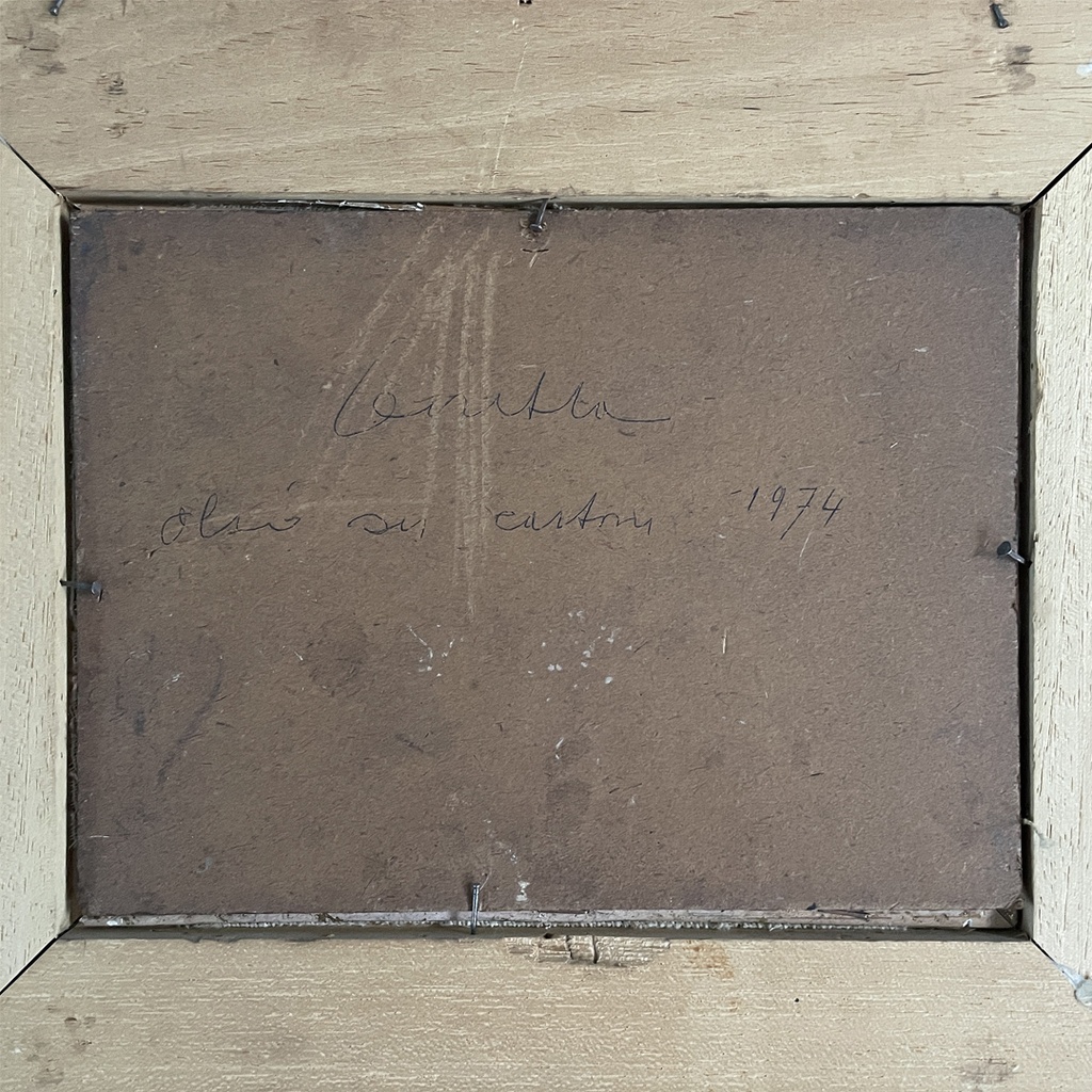 Quadro ad olio su cartone, 1974