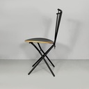 Sedia in legno e metallo nero, 1980 ca.