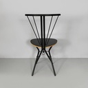 Sedia in legno e metallo nero, 1980 ca.