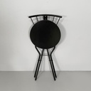 Sedia in legno e metallo nero, 1980 ca.