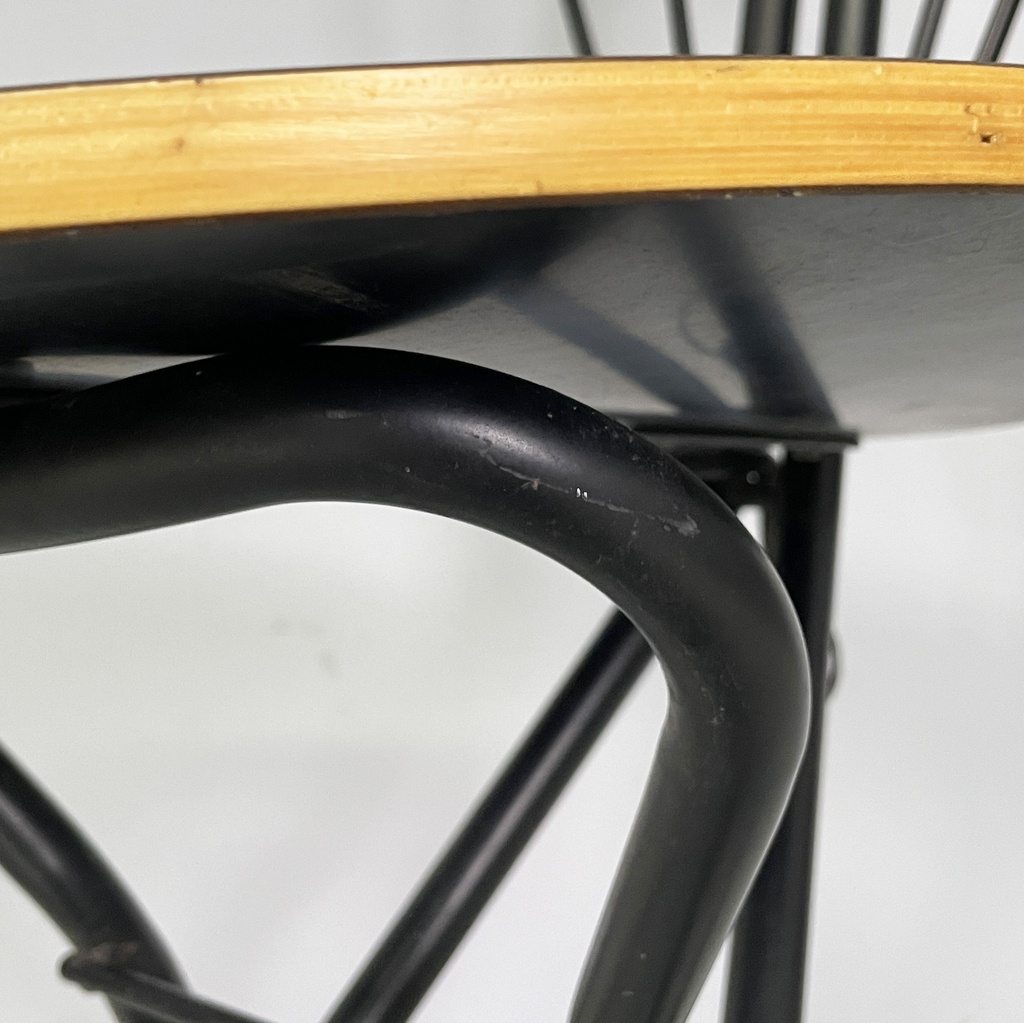 Sedia in legno e metallo nero, 1980 ca.