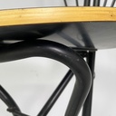 Sedia in legno e metallo nero, 1980 ca.