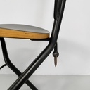 Sedia in legno e metallo nero, 1980 ca.