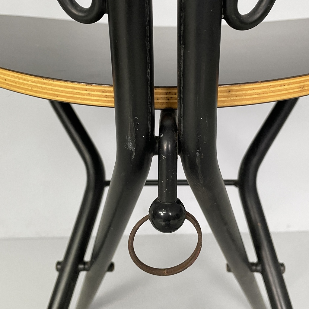Sedia in legno e metallo nero, 1980 ca.