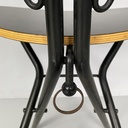 Sedia in legno e metallo nero, 1980 ca.
