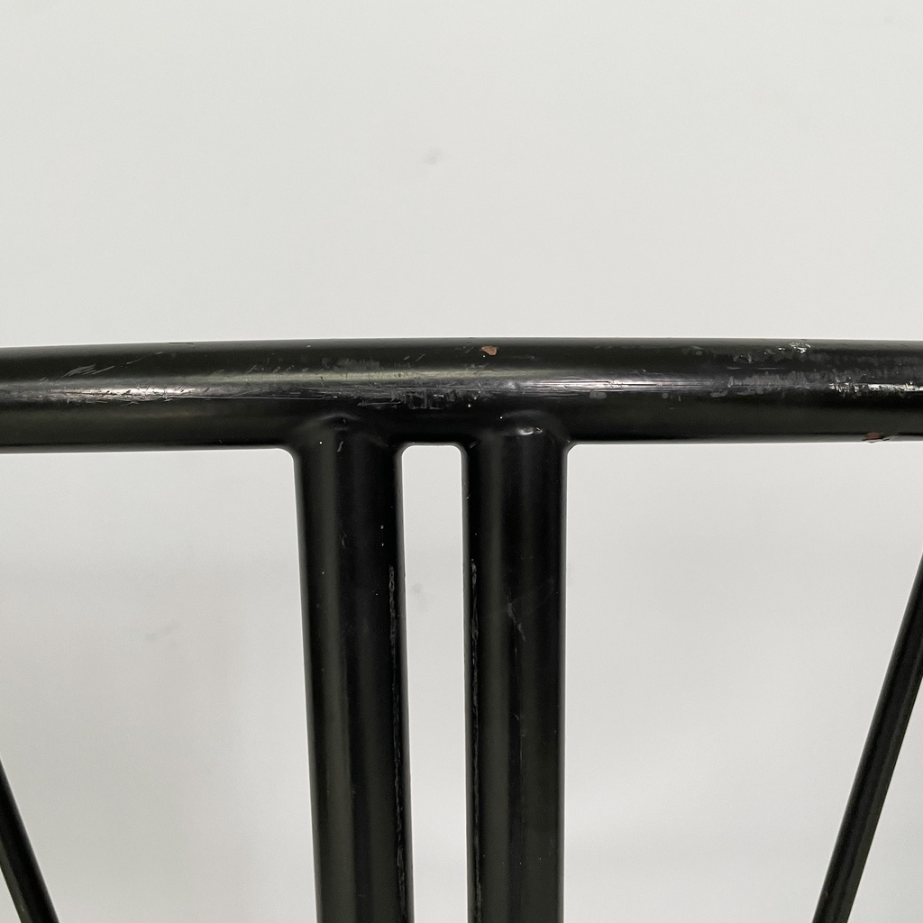 Sedia in legno e metallo nero, 1980 ca.