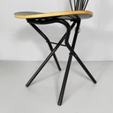 Sedia in legno e metallo nero, 1980 ca.