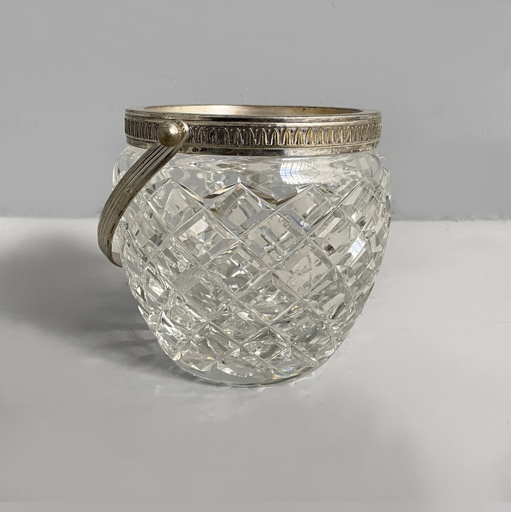 Shaker e secchiello per ghiaccio in vetro e metallo,  1960 ca.