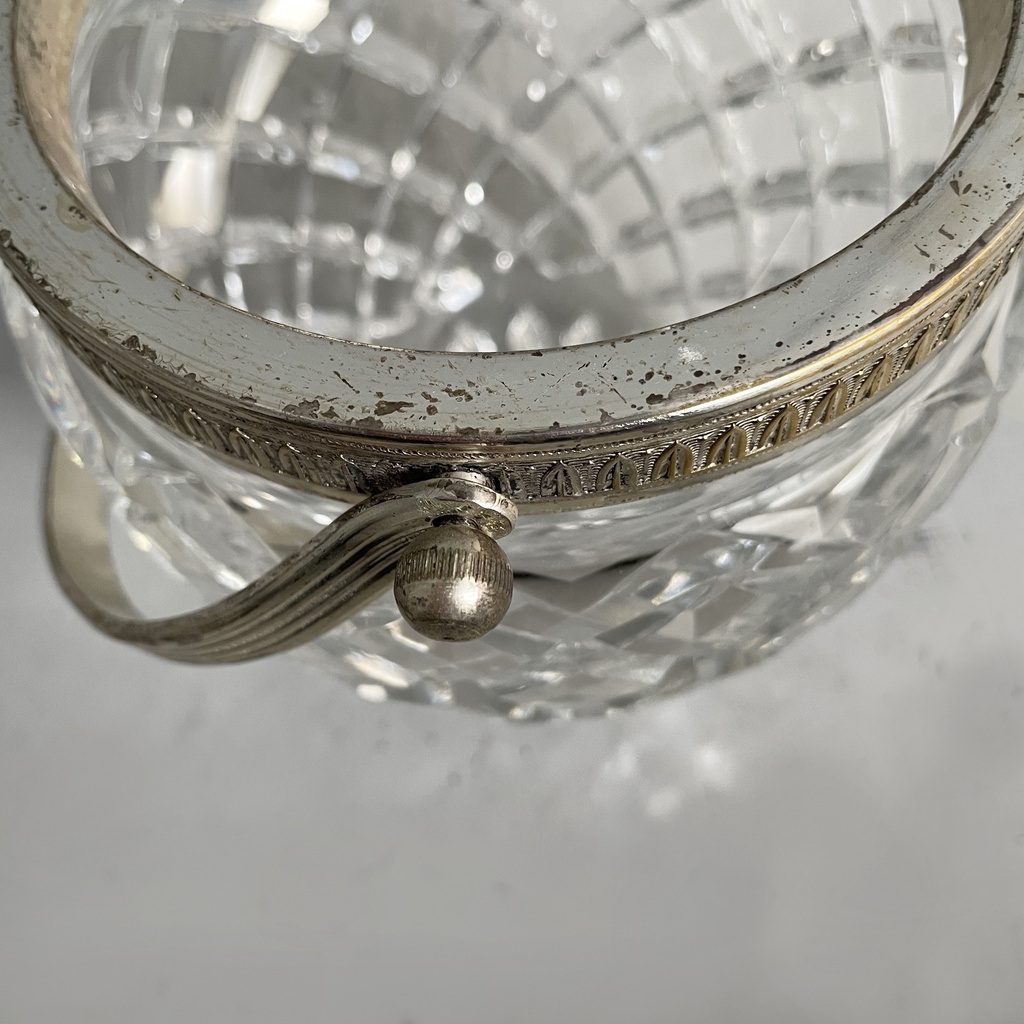 Shaker e secchiello per ghiaccio in vetro e metallo,  1960 ca.