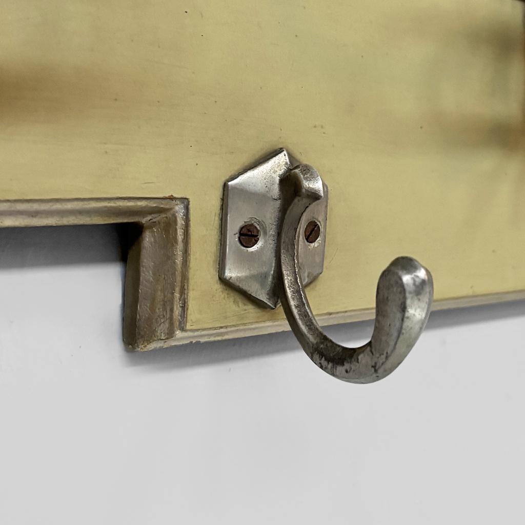 Appendiabiti da parete in legno e metallo, 1950 ca.