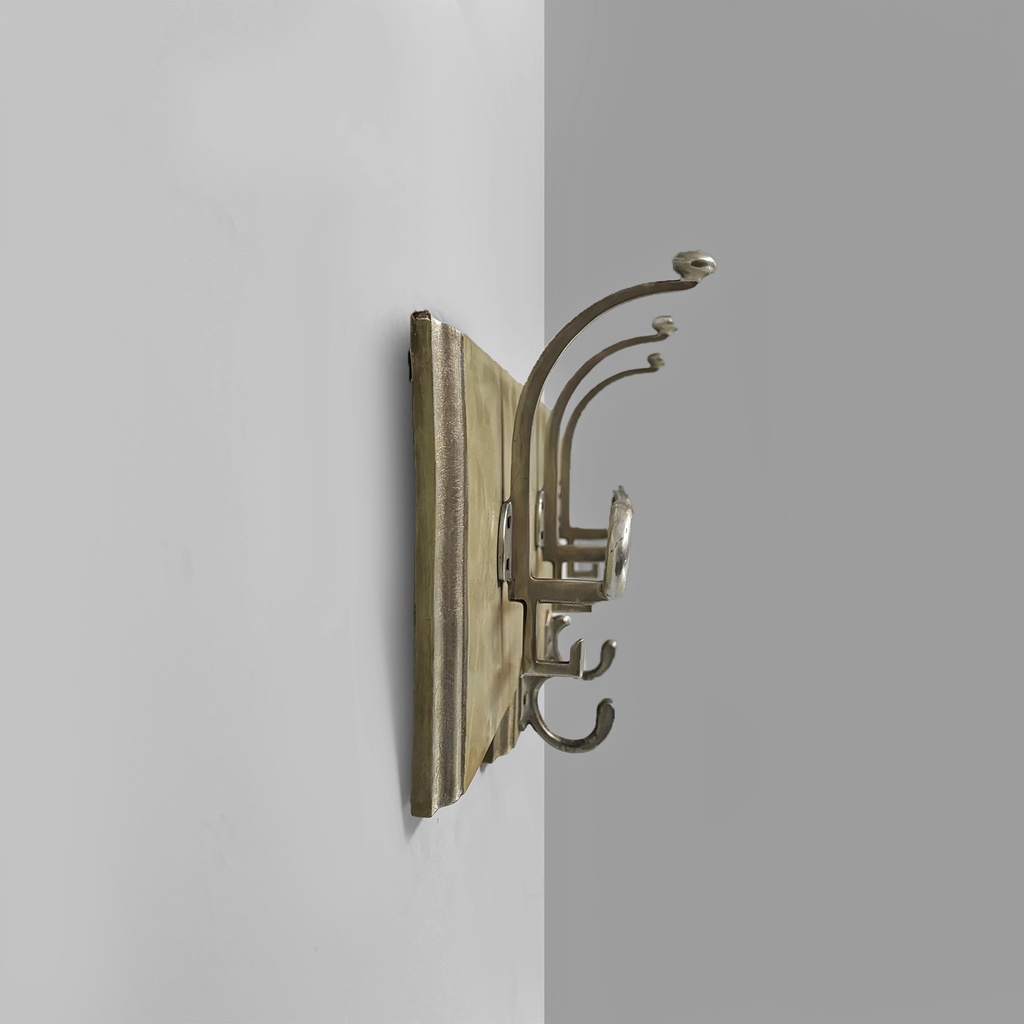 Appendiabiti da parete in legno e metallo, 1950 ca.
