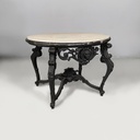 Tavolo da caffè in legno e marmo, fine 1800 ca.