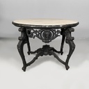 Tavolo da caffè in legno e marmo, fine 1800 ca.