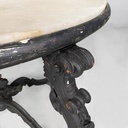 Tavolo da caffè in legno e marmo, fine 1800 ca.