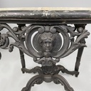 Tavolo da caffè in legno e marmo, fine 1800 ca.