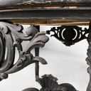 Tavolo da caffè in legno e marmo, fine 1800 ca.