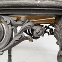 Tavolo da caffè in legno e marmo, fine 1800 ca.