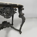 Tavolo da caffè in legno e marmo, fine 1800 ca.