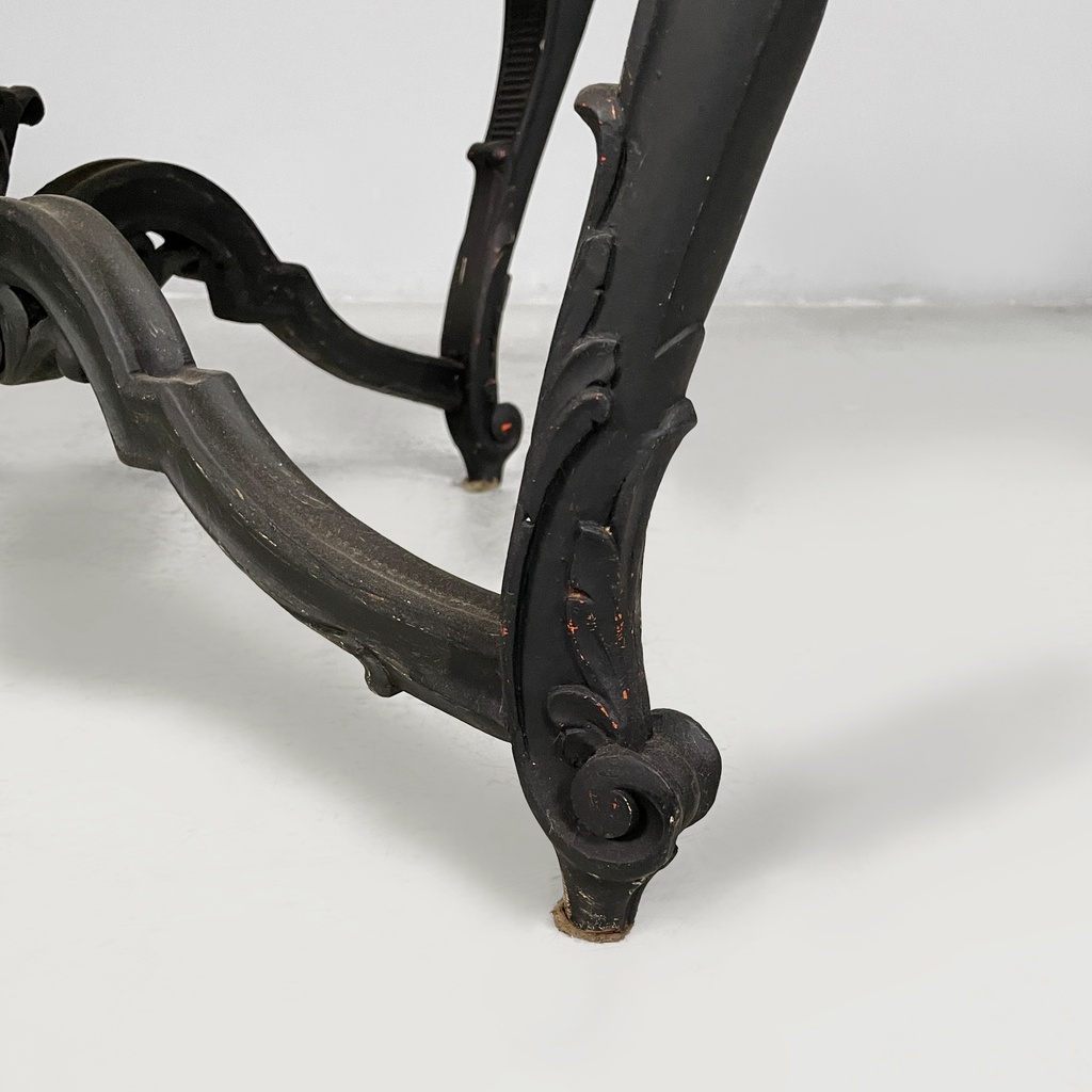 Tavolo da caffè in legno e marmo, fine 1800 ca.