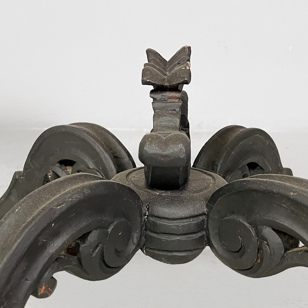 Tavolo da caffè in legno e marmo, fine 1800 ca.