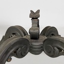 Tavolo da caffè in legno e marmo, fine 1800 ca.