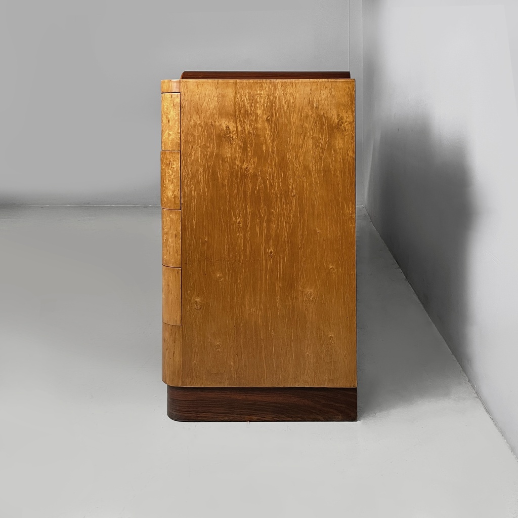 Sideboard in legno e acciaio, 1930 ca.