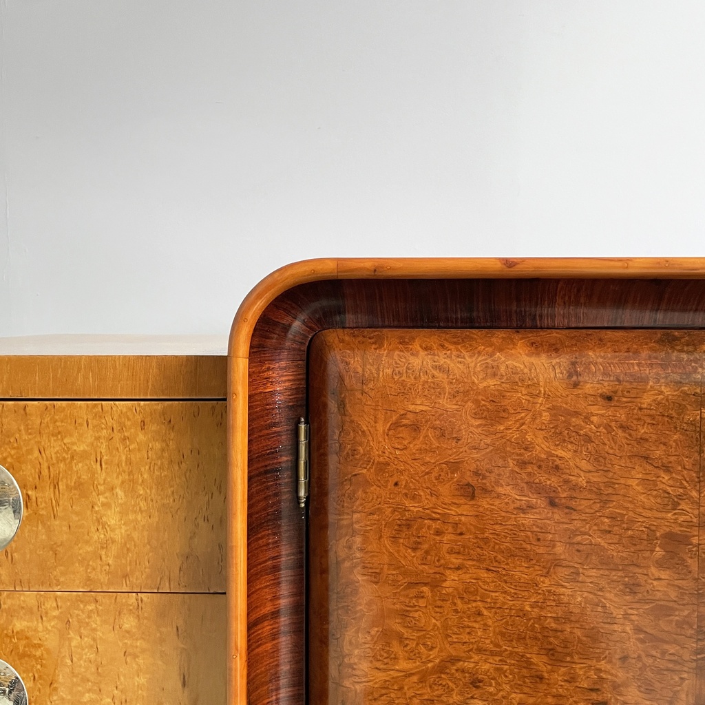 Sideboard in legno e acciaio, 1930 ca.
