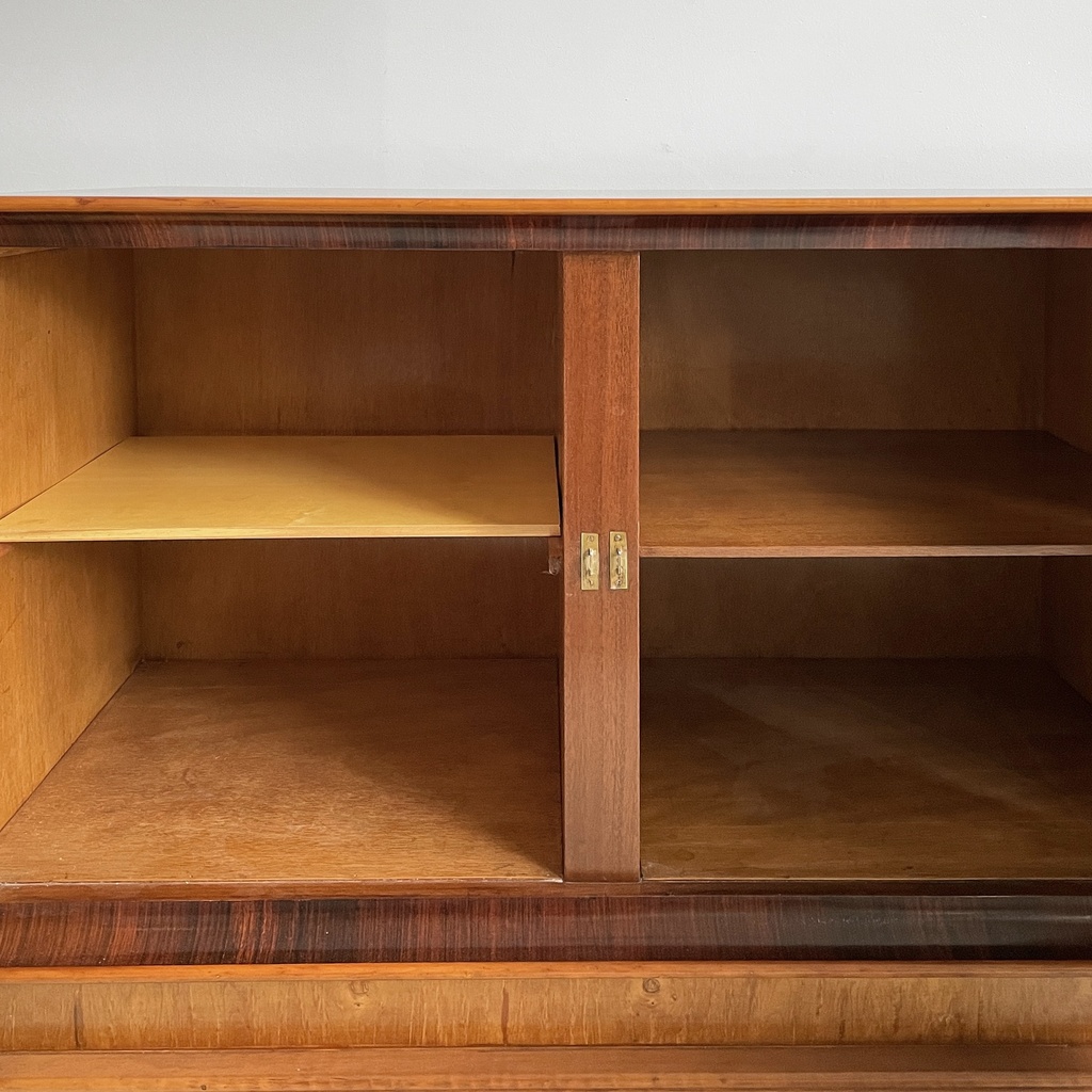 Sideboard in legno e acciaio, 1930 ca.