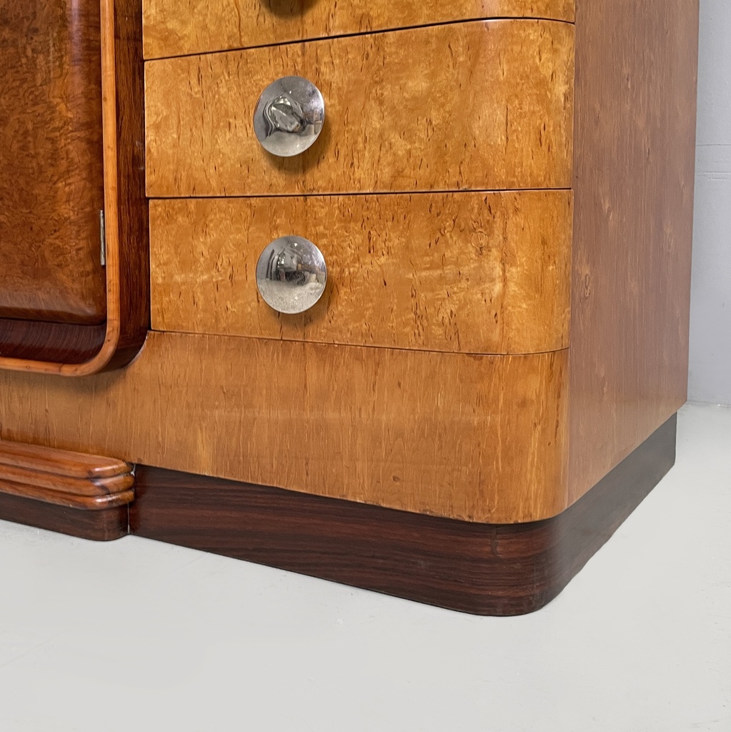 Sideboard in legno e acciaio, 1930 ca.