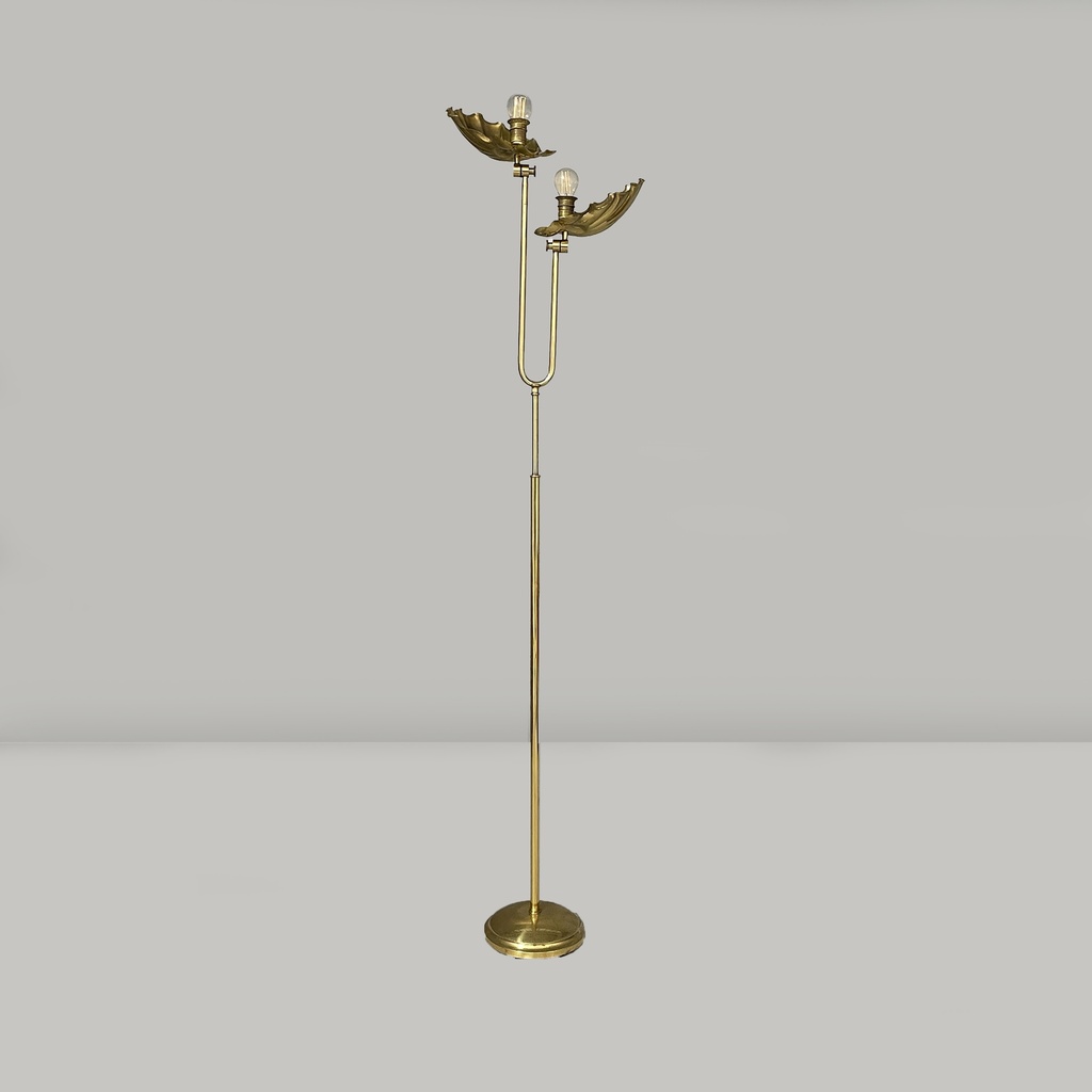 Lampada da terra in ottone, 1960 ca.