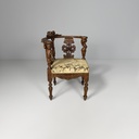 Poltrone in legno e tessuto floreale, fine 1800 ca.
