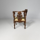 Poltrone in legno e tessuto floreale, fine 1800 ca.