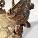 Poltrone in legno e tessuto floreale, fine 1800 ca.