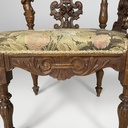 Poltrone in legno e tessuto floreale, fine 1800 ca.